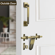 Plantex Stainless Steel Door Kit for Single Door/Door Accessories (10-inch Al-Drop,8-inch Latch,2 Handles of 8 and 7 Inch,7-inch Tower Bolt and 4-inch Door Stopper- (Brass Antique)
