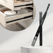 Plantex 22 Inch Soft Close Drawer Channel/Regular Close Ball Bearing Slider Drawer Channel for Home, Kitchen & Wardrobe/Telescopic Channel for Drawer - Pair of 1 (Black)