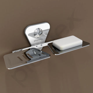Plantex Stainless Steel Double Soap Dish/Soap Stand for Bathroom/Soap Storage/Soap Holder/Bathroom Accessories - Pack of 2 (Chrome)