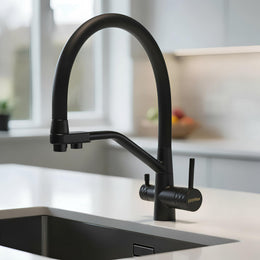 Plantex Pure Brass Flexible Tap for Kitchen Sink/Dual Flow Pull Out Sink Mixer Tap Hot and Cold/Movable/Rotable Water Mixer Faucet - (7904, Black)