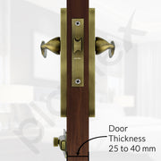 Plantex Heavy Duty Door Lock ÃƒÂ¢Ã¢â€šÂ¬Ã¢â‚¬Å“ Bathroom Door Lock/Mortise 8inch Keyless Plate Handle Set for Home/Bathroom/Store Room/Balcony/Office with Baby Latch (8106, Brass Antique)