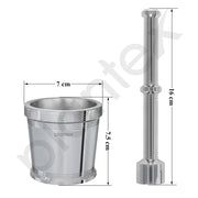 Plantex Heavy Stainless Steel/Mortar & Pestle Set/Spice Mixer/Khalbatta/Khal/Okli for Kitchen - Size 2(Dia: 7.5, H: 7 cm)