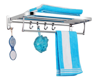 Plantex Towel Holder in Bathroom/Towel Rod for Bathroom/Cloth Hanger for Wall/Bathroom Accessories (24 Inch) Chrome