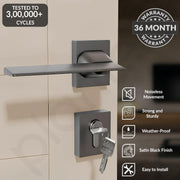 Plantex Door Lock for Home/Main Door Handle Locks for Home with 3 Years Warranty - Robust Mortise door Lock with Brass Lock Body & Cylinder (Satin Black & Matt)