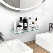 Plantex Premium Transparent Glass Shelf for Living room / Kitchen/ Bathroom Glass Shelf / Bathroom Accessories Set / Kitchen Organizer - ( Polished 12x6 -Pack of 1 )