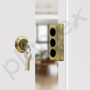 Plantex Heavy Duty Rim Locks for Main Door/Tri Bolt Lock for Main Door with 4 Keys/Suitable for Inside Opening Wooden Door - Pack of 1 (Brass Antique)