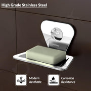 Plantex Pyramid Stainless Steel Soap Dish/Soap Stand/Bathroom Soap Holder/Soap Case Bathroom Accessories (Chrome)