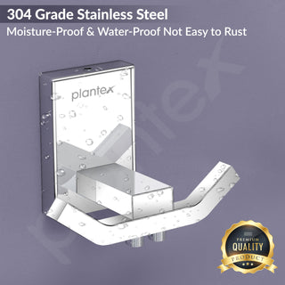Plantex 304 Grade Stainless Steel Robe Hook/Towel Hanger/Cloth Hanger for Bathroom/Bathroom Accessories - Crystal (1405-Chrome)