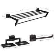 Plantex 304 Grade Stainless Steel Towel Rack for Bathroom/Double Soap Holder/Napkin Hanger for Wash Basin/Bathroom Accessories, Decan (Black)