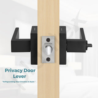 Plantex Brass New Age Bathroom Door Locks/Key-Less Door Lock Set For Bedroom/Balcony/Office/Storeroom - Reversible Design (Black Finish, 30Mm To 50Mm Door Range)