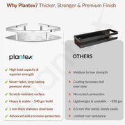 Plantex 304 Stainless Steel Corner/Bathroom Shelf/Kitchen Shelf/Wall Mount - Pack of 1 (Chrome,9x9 Inches)