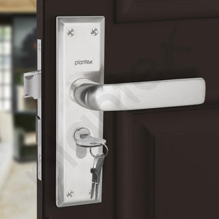 Plantex Heavy-Duty Door Lock Set - Main Door Lock Handle Set/6-Lever Lock Mechanism with 3 Years of Warranty/Mortise Lock with 3 Keys, Brass Lock Body & Cylinder(PTP-03 Matt)