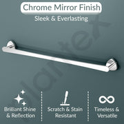 Plantex  J4 Stainless Steel Towel Holder in Bathroom/Cloth Hanger for Bathroom/24 Inch Single Towel Rod/Bathroom Accessories (Chrome Finish) Angel