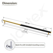 Plantex Stainless Steel & Aluminium Cabinet Handle/450mm Wardrobe Door Handle/Cupboard Pull-Push Handles for Home/Office - Pack of 2 (Black & Gold)