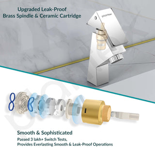 Plantex Brass Pillar Cock Tap for Wash Basin/Water Tap/Deck Mounted with German Aerator and Teflon Tape Mirror Chrome Finish 7-Year Warranty by Plantex (PRI-303)