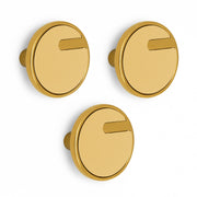 Plantex Knobs for Drawers/Drawer Knobs/Round Knob for Cabinets/Pull-Push Knob for Kitchen/Bedroom/Drawer - Pack of 3 (SH-433, Gold & Gold Matt)
