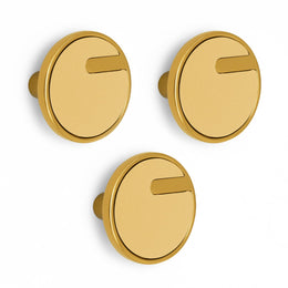 Plantex Knobs for Drawers/Drawer Knobs/Round Knob for Cabinets/Pull-Push Knob for Kitchen/Bedroom/Drawer - Pack of 3 (SH-433, Gold & Gold Matt)