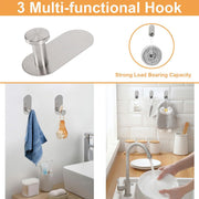 Plantex Stainless Steel Self Adhesive 16 inch Towel Holder/Napkin Holder/Paper Holder/Robe Hook for Bathroom/Bathroom Accessories - Combo -(Matt, Pack of 2)