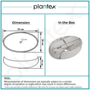 Plantex Basin for Bathroom/Ceramic Table Top Wash Basin/Over Counter Washbasin for Restaurant/Hotel (CRETA-NS-203-Marble Finis, 23 x 15 x 5.5 Inch)