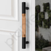 Plantex 15 Inch Main Door Handle for Wooden Doors - Pull-Push Handle Accessories (Pack of 1, Rose Gold, Black) - 3 Years Warranty
