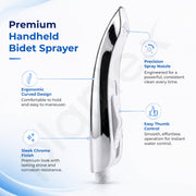 Plantex Health Faucet for Toilet/Jet Spray for Bathroom/Toilet Jet Spray for High Water Pressure - Pack of 1 (White & Chrome)