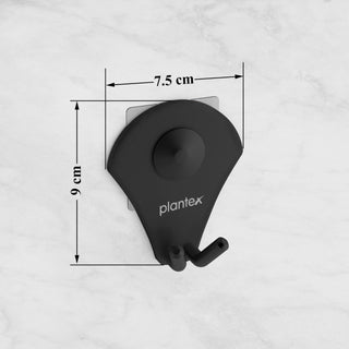 Plantex Royal Stainless Steel Robe Hook for Bathroom/Cloth-Towel Hanger/Napkin Hanger/Bathroom Accessories (Black, Powder Coated)