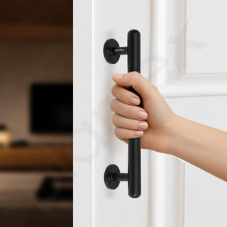 Plantex 8 Inch Main Door Handle/Stainless Steel Pull-Push Handle for Main Door/3 Years Warranty Pack of 1 (S-142, Black)