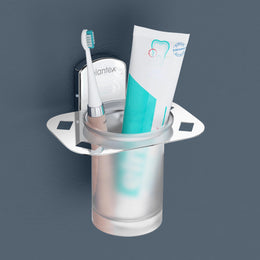 Plantex 304 Grade Stainless Steel Glass Tumbler Holder/Tooth Brush Holder for Bathroom/Bathroom Accessories - Pack of 1 Parv(Chrome)