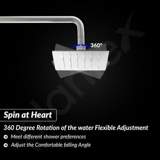 Plantex Stainless Steel Shower Head 100 mm with Water Saving Nozzle/Shower for Bathroom/Rain Shower Head for Bathroom without Arm-(Ultra Slim-Chrome)