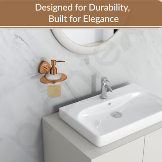 Plantex J4 Stainless Steel Liquid Soap Dispenser/Shampoo Dispenser for Wash Basin/Hand Wash Dispenser Wall Mounted/Bathroom Accessories (PVD Rose Gold Finish) Angel