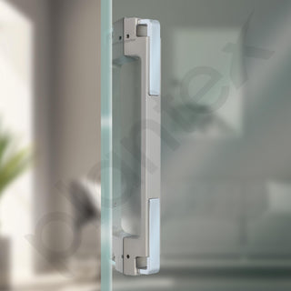 Plantex Door Handle/Main Door Handle/14 inch Pull-Push Handle for Home/Office/Hotel - Pack of 1 (SH-299, Satin White & Chrome) - 3 Years Warranty