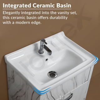 Plantex Unbreakable Bathroom Vanity Cabinet & Washbasin Set/Washbasin with Cabinet/Basin Cabinet for Bathroom with Mirror (White)