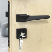 Plantex Mortise Door Lock for Main Door with 3 Computerised Keys/Door Handle Lock for Bedroom, Durable Brass Build/ 3 Years of Warranty(7095 - Black Finish)
