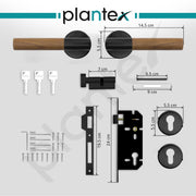 Plantex Main Door Lock/Mortise Lock for Door with 3 Years of Warranty - Robust Door Lock for Home with Brass Lock Body & Cylinder (Black & Wood Finish)