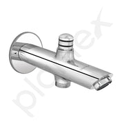 Plantex Pure Brass Bathtub Spout with Brass Wall Flange/Button Attachment for Hand Shower -(BAL-522-Mirror-Chrome)
