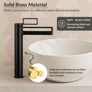 Plantex Pure Brass Wash Basin Tap/Pillar Cocke for Basin/Faucet for Wash Basin-(7881-Matt Black)
