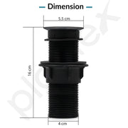 Plantex Brass with Nylon 6 inch Full Thread Waste Coupling for Wash Basin/Coupling for Sink - Pack of 1 (BH-1116, Black)