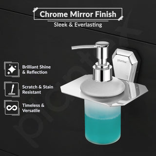 Plantex Liquid Soap Dispenser for Bathroom/304 Grade Stainless Steel Shampoo Dispenser/Handwash Dispenser/Bathroom Accessories - Pack of 1 (PM-2407, Chrome)
