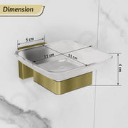 Plantex Stainless Steel Glass Soap Dish for Bathroom/Soap Holder/Soap Case/Soap Stand for Kitchen/Bathroom Accessories - Aqua (Brass Antique)