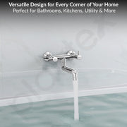 Plantex Pure Brass ICO-916 Non Telephonic Wall Mixer with Water Saving Technology Tap/Mixer Tap for Bathroom with Brass Wall Flange and Teflon Tape-7 Year Warranty ( Mirror Chrome)