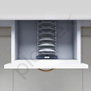 Plantex Stainless Steel Saucer Stand/Dish/Rack/Plate Stand/Thali Stand/Dish Rack for Modular Kitchen Basket/Tandem Box Accessories – (Chrome)