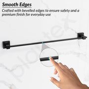 Plantex 304 Grade Stainless Steel Single Towel Rod for Bathroom/Hand Towel Hanger/Towel Holder/Bathroom Accessories - Splash (24-inch) Black