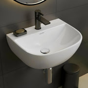 Plantex Ceramic Wall Hung Basin/Washbasin for Bathroom/Wall Mounted Basin/Sink for Bathroom/Living Room (Orchid - White)