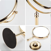 Plantex Premium Brass Magnifying Mirror/Two-Sided 360Â° Swivel Makeup Mirror With 5x/1x Magnification/Table Mirror (8 Inch-Golden/Tabletop)