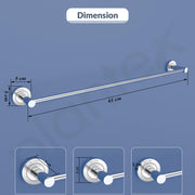 Plantex Stainless Steel Heavy Single Towel Rod/Towel Holder for Bathroom/Towel Bar/Hanger/Stand/Bathroom Accessories (24 Inch - Chrome Finish) - Pack of 4
