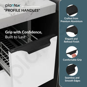Plantex Profile Handle for Kitchen Cabinet/10 Inch Aluminium Drawer Profile Handle/Wardrobe Pull Handle for Home/Office/Hotel - Pack of 2 (Black)