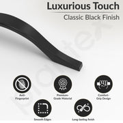 Plantex Cabinet Handle/224mm Handle for Wardrobe/Kitchen Handle/Pull-Push Handle for Home/Office - Pack of 2 (Black)