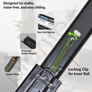 Plantex Drawer Channel/Regular Smooth & Quiet Close Ball Bearing Slider Drawer Channel for Home, Kitchen & Wardrobe/Telescopic Channel for Drawer/for Wooden & Metals Drawers (22-Inch,Black) Pair