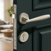 Plantex Mortise Door Lock for Home/Main Door Lock Set for Home & Bedroom/Premium Door Handle Lock with Brass Lock Body & Cylinder (7135, Satin White)