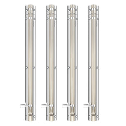 Plantex Heavy Duty 12-inch Joint-Less Tower Bolt for Wooden and PVC Doors for Home Main Door/Bathroom/Windows/Wardrobe - Pack of 4 (703, Silver & Chrome)